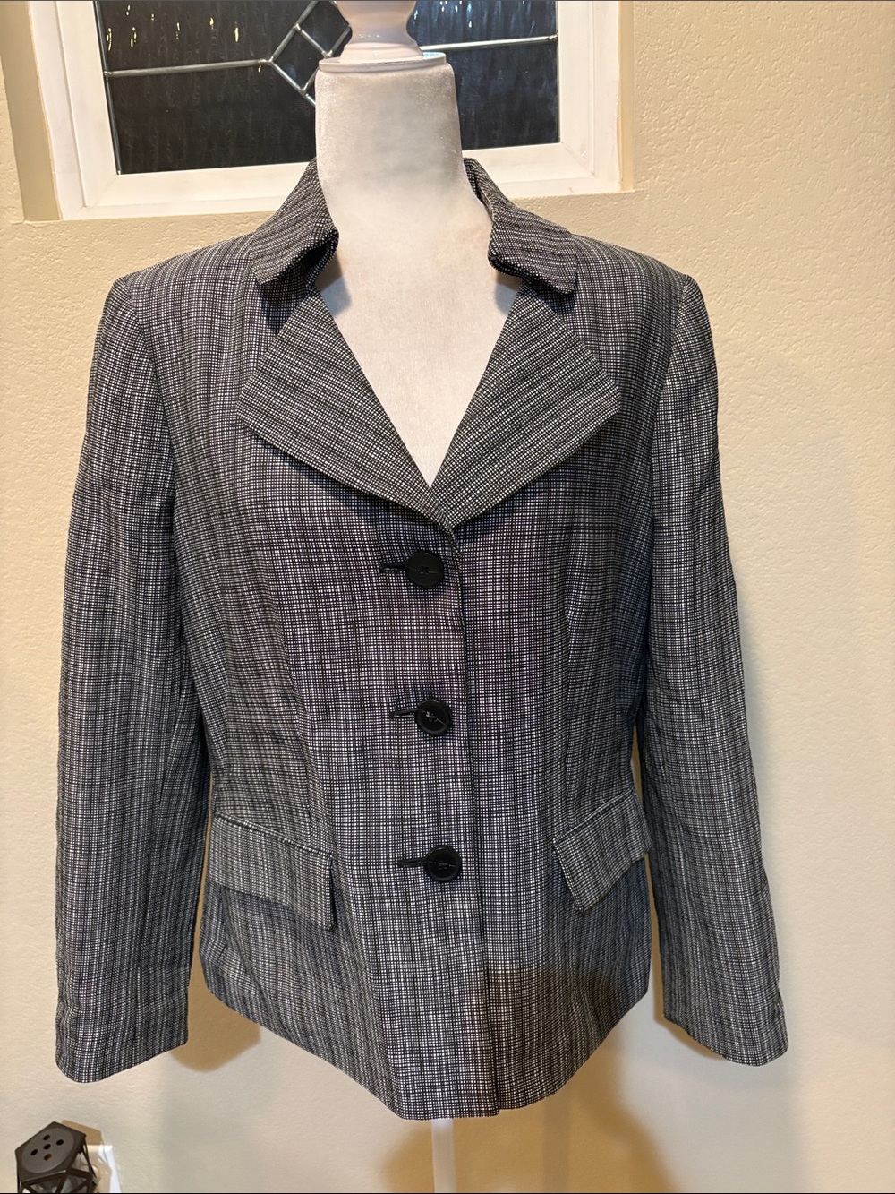 Jones Studio Gray Pinstripe Women's Blazer-Size 14